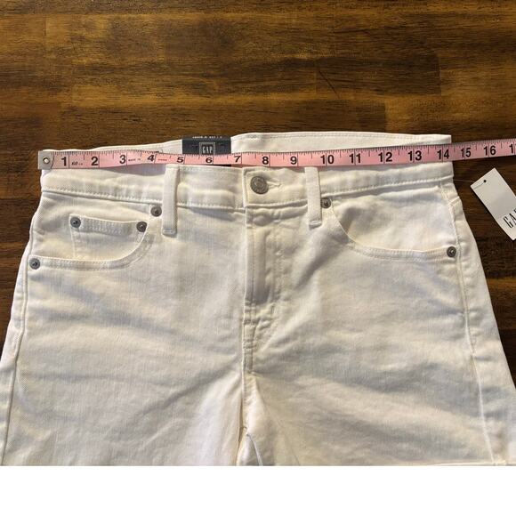 Gap Women’s 0 / 25 Shorts Mid Rise White Denim Cuffed 5" Inseam Stretch - Picture 6 of 12